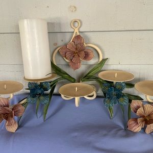 Unique Vintage Italian Toleware Wall Candle Holder